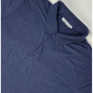 Icebreaker Polo Shirt Men's XL Navy Blue Wool Blend Hiking Lightweight READ